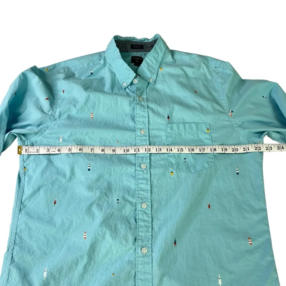 J. Crew Blue Classic Flex Oxford Long Sleeve Button Up Shirt Mens Size L‎